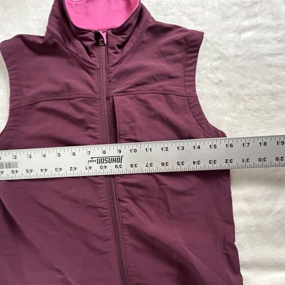 Ibex Womens ClimaWool Merino Wool Blend Zip Up Vest XS Burgundy Pockets Packable - Picture 8 of 9